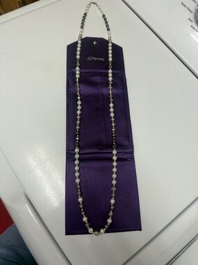 Two-Tone Bead Necklace fashion faux pearls
